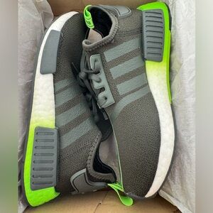 Star Wars Yoda Adidas Charcoal and Lime Green NMD Sneakers